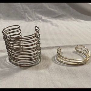 2 Silver Bracelet Cuffs